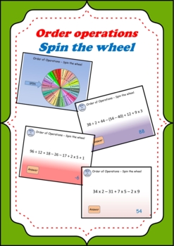 Preview of Order of operations : Spin the wheel GAME (EDITABLE)