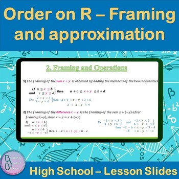 Preview of Order on R-Framing and approximation | High School Math PowerPoint Lesson Slides