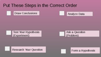 Preview of Order the Steps of the Scientific Method