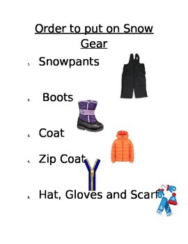 Preview of Order to put on Snow Gear