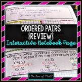 Ordered Pair Review Foldable Page