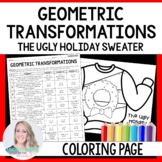 Ordered Pair Transformations | Christmas Math Coloring Worksheet
