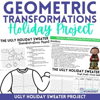 Preview of Geometric Transformations Project - a Christmas Math Activity