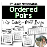 Ordered Pairs Task Cards and Bingo Game for 5th Grade Math