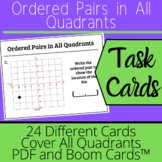 Ordered Pairs in All Quadrants PDF and Boom Cards™ Distanc