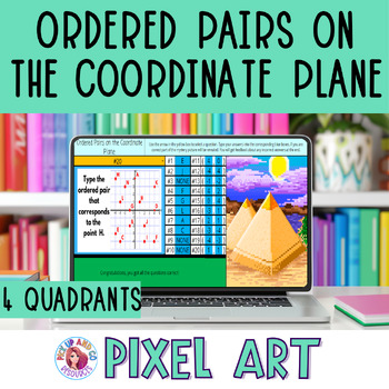 Preview of Ordered Pairs on the Coordinate Plane Pixel Art | 4 Quadrants