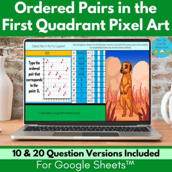 Preview of Ordered Pairs on the Coordinate Plane Pixel Art | First Quadrant