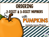 Ordering 2 & 3-Digit Numbers with Pumpkins- Freebie!