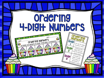 ordering 4 digit numbers cupcake activities 4 by jamiep123 tpt