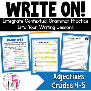 Preview of Ordering Adjectives - Grammar In Context Writing Lessons for 4th / 5th Grade