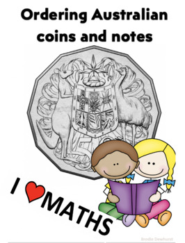 Preview of Ordering Australian coins and notes (EDITABLE RESOURCE) cut and paste activity