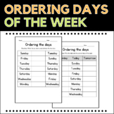 Ordering Days of the Week Worksheets - Writing Practice Ac