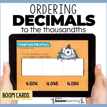 Preview of Ordering Decimals Boom Cards