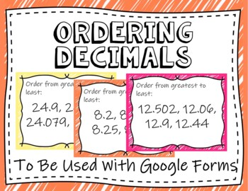 Preview of Ordering Decimals (Google Forms and Distant Learning)