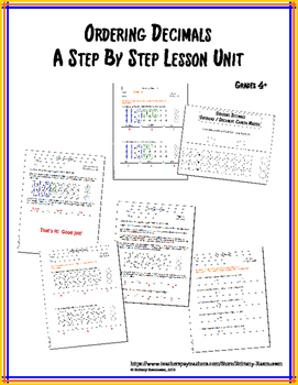 Preview of Ordering Decimals - Step-by-Step Lesson Unit