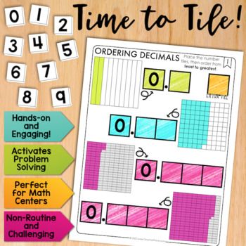 Preview of Ordering Decimals Math Center Math Tiles