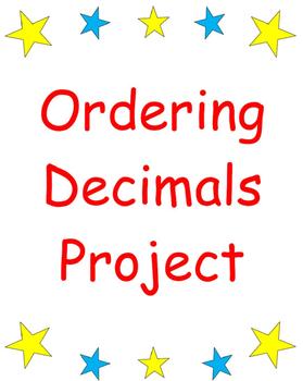 Preview of Ordering Decimals Math Project or Center Activity
