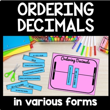 Preview of Comparing & Ordering Decimals Game, Standard Expanded and Word Form Decimals