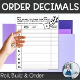 Ordering Decimals Roll, Build & Order TEKS 5.2b Math Stati