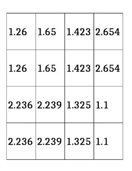 Preview of Ordering Decimals Sort