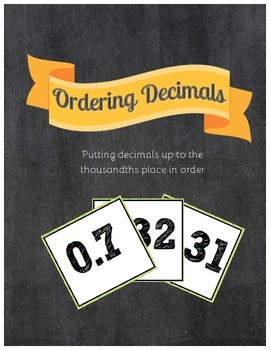 Preview of Ordering Decimals Sort & War Card Game {Common Core Aligned}