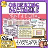 Comparing & Ordering Decimals to the Thousandths Place Task Cards