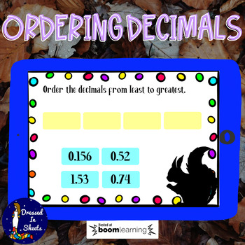 Preview of Ordering Decimals Worksheets & BOOM Cards Distance Learning