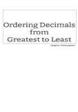 Ordering Decimals from Greatest to Least