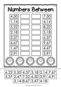 Ordering Decimals to 2DP Cut and Paste Math Worksheets / Printables