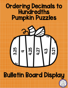 Preview of Ordering Decimals to Hundredths Pumpkin Patch Bulletin Board Display