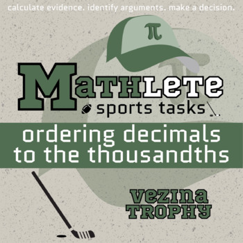 Preview of Ordering Decimals to the Thousandths Printable Activity - Hockey Mathlete