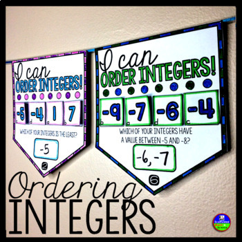 Preview of Ordering Integers Math Pennant Activity