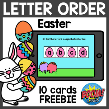 Preview of Ordering Letters Boom Cards | Easter Boom Cards Distance Learning