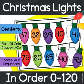 Preview of Ordering Numbers 0-120 Open-Ended Christmas Math Centers Plus Cut and Paste