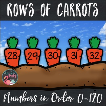 Preview of Ordering Numbers 0-120 Rows of Carrots