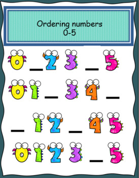 Preview of Ordering Numbers 0-5