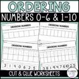 Ordering Numbers 0-6 and 1-10 (Cut and Glue) for Kindergar