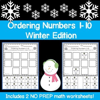 Preview of Ordering Numbers 1-10 Winter Edition