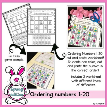 ordering numbers 1 20 math worksheets by totallykids tpt