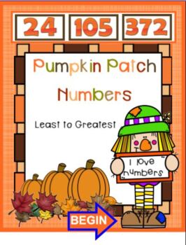 Preview of Ordering Numbers  Pumpkin Patch Style SMARTBOARD