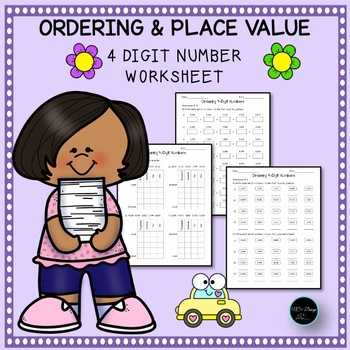 Preview of Ordering Numbers And Place Value Hundreds 4 Digit Number For Grade 2-4