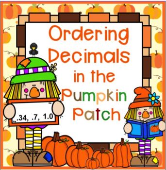 Preview of Ordering DECIMALS - Autumn Theme SMARTBOARD