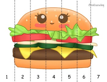Preview of Ordering Numbers - Burger Line Puzzle