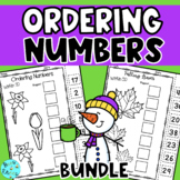 Ordering Numbers Cut & Paste Worksheets - Seasonal Bundle