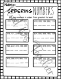 Ordering Numbers Greatest to Least Handout