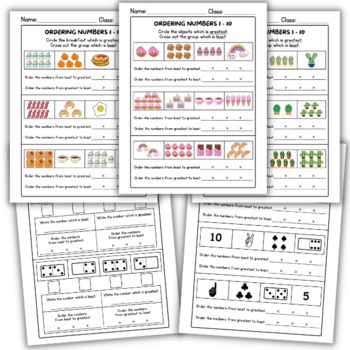 Ordering Numbers Least to Greatest 1 to 10 Worksheets by Magical bonny ...