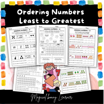 Preview of Ordering Numbers Least to Greatest 1 to 10 Worksheets