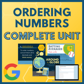 Preview of Ordering Numbers Unit - Digital Notes, Activities, and Assessments