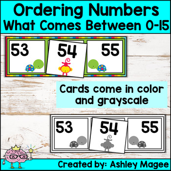 Ordering Numbers: What comes between? Numbers 0-110 Math Center by Mrs
