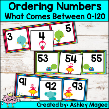 Preview of Ordering Numbers: What comes between? Numbers 0-120 Math Center Activity